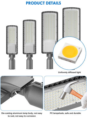 Yüksek Parlaklık AC85-265V 3000K 6500K LED Yol Işığı Otoyollar Şehir Sokakları Otoparklar