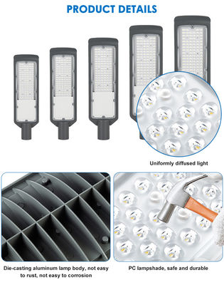 3000-6500K IP65 Su geçirmez 50 - 200w LED Sokak Işığı Ölçme Alüminyum