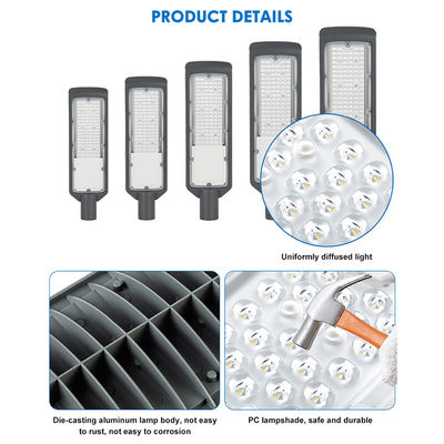 AC 85-265V IP65 Su geçirmez LED Sokak Işığı 125lm/w lamba ışık verimliliği ile