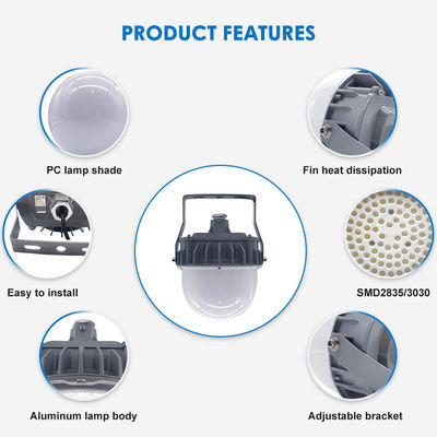 IP65 Su geçirmez Patlama Dayanıklı Doğrusal Işık 50W 100W 150W Alüminyum Tempered Glass ile LED Tehlikeli Yer Aydınlatması