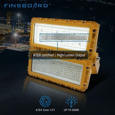 300W Patlama Dayanıklı LED Sel Işığı ATEX Bölgesi 39000lm IP66 Ölçme Alüminyum Işıklandırma