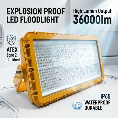 600W Patlama Kanıtlı LED Sel Işığı ATEX Dar Işık 60° Uzun Menzilli Kule Çömlek 72000lm IP66 Die-Cast Alüminyum ADC12