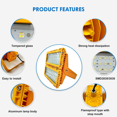 600W LED Patlama Güvenli Sel Işığı 60° Offshore FPSO Platformu ATEX IIB T6 IP65 RFEPL8280 Işıklandırma