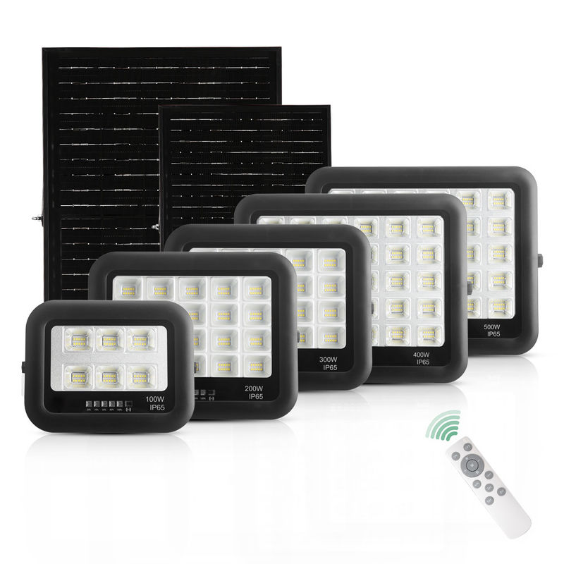 Ip65 ABS Tempered Glass Solar Lamp Floodlight 100w 200w 300w 400w 500w Led Solar Flood Light