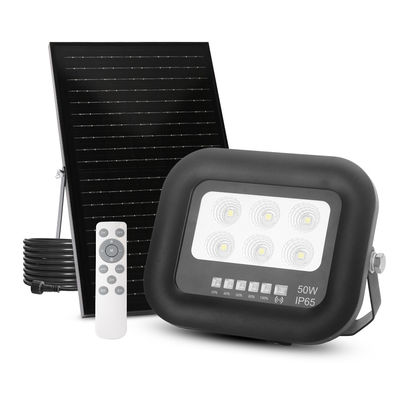 Dış Işıklama Siyah ABS Güneş Işığı Uzaktan Kumanda 50w LED Güneş Fırtına Işığı