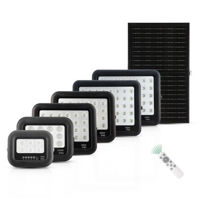 Siyah ABS Güneş Enerjili Lamba Uzaktan Kumandalı 50w 100w 200w 300w 400w 500w Led Projektör