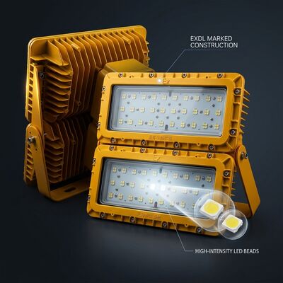 LUMILEDS LM-80 600W LED Patlama Güvenli Sel Işığı ATEX Ex db mb IIb T6 72000LM IP65 Büyük Alan Tehlikeli Işık